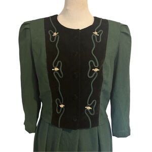 Vintage 80’s Miss Dorby Women’s Green Maxi Dress Size 12